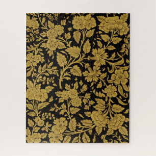 Antikes Gold-Blumen-Indisch-Lackarbeit-Schwarz-Mus