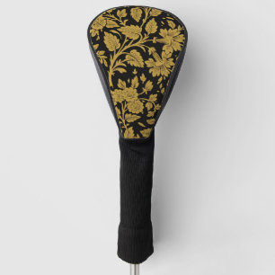Antikes Gold-Blumen-Indisch-Lackarbeit-Schwarz-Mus Golf Headcover