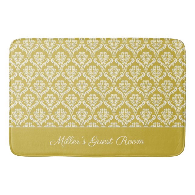 Antikes Gold Damask Muster Bath Mat Badematte (Vorderseite)