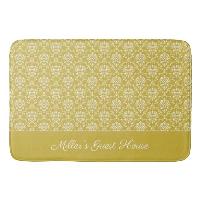 Antikes Gold Damask Muster Bath Mat Badematte (Vorderseite)