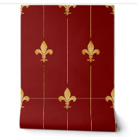 Antikes Gold Fleur-de-Lis Dunkelrot