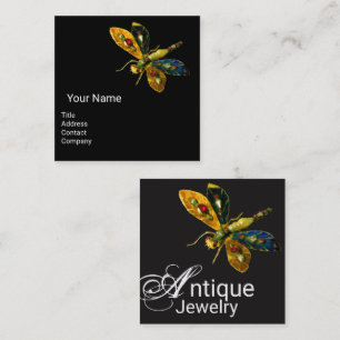 ANTIKES GOLD-LIBELLE-JUWEL Monogramm, Schwarz Quadratische Visitenkarte