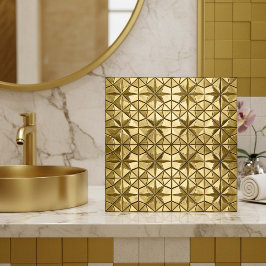 Antikes Gold-Sternenexplosions-Geometrisches #8 ID Fliese