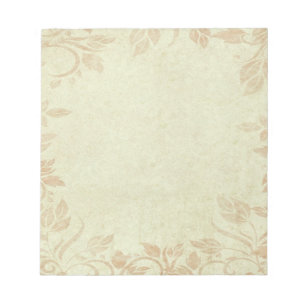 Antikes Gold Vintage Blumenranken Hochzeit Notizblock