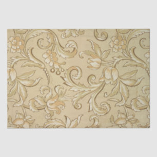 Antikes goldenes Blumen-Tulpen-Blumen-Scroll-Dekou Seidenpapier