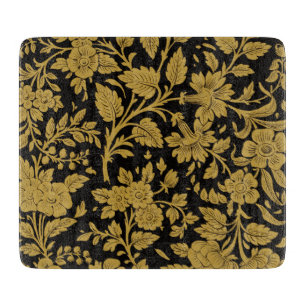Antikes goldenes florales indisches Lackarbeit-Sch Schneidebrett