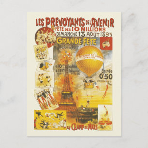 Antikes Grand Fete Fair Paris Plakat Postkarte