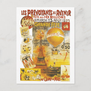 Antikes Grand Fete Fair Paris Plakat Postkarte