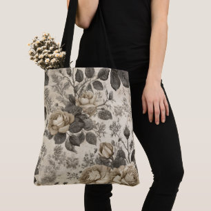 Antikes graues Blumenmuster Tasche