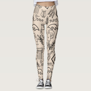 Antikes Griechenland Linienkunstmuster Leggings
