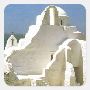 Antikes Griechenland, Mykonos, Griechisch-Orthodox Quadratischer Aufkleber
