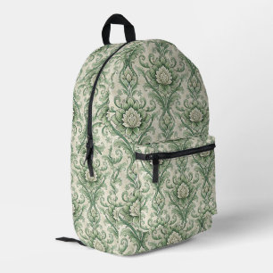 Antikes grünes botanisches Muster Bedruckter Rucksack