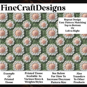 Antikes Häkel-Strick-Blumenmuster BP2 Découpage Seidenpapier