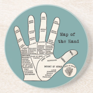 Antikes Handdiagramm zur Handlesekunst: Chiromanti Sandstein Untersetzer