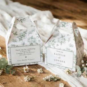 Antikes Hellgrün Viktorianisches Florales Französi Geschenkschachtel