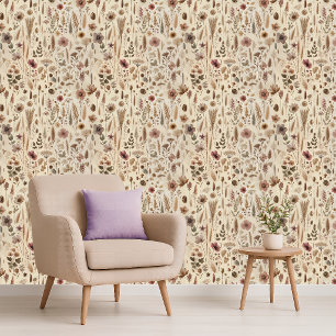 Antikes Herbarium gepresste Blume Botanik Tapete
