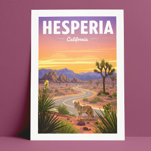Antikes Hesperia Kalifornien Postkarte
