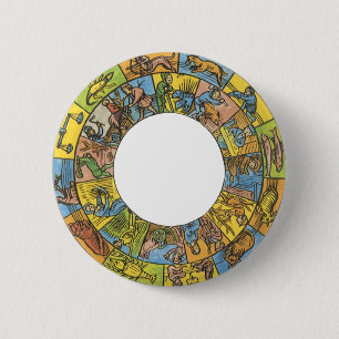 Antikes Himmelsbild, Astrologisches Zodiakrad Button