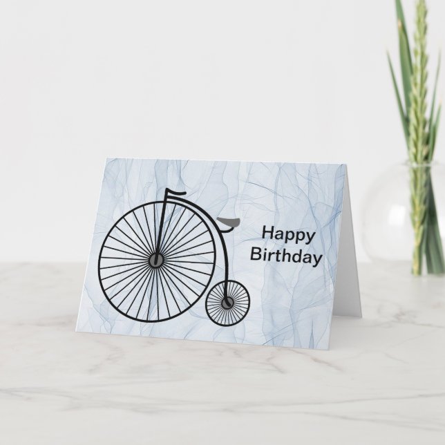 Antikes Hoch-Rad zum Geburtstag Karte (Vorderseite)