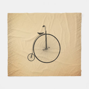 Antikes Hochrad-Fahrrad Rustikal Fleecedecke