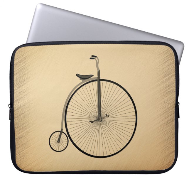 Antikes Hochrad-Fahrrad Rustikal Laptopschutzhülle (Vorderseite)