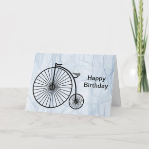 Antikes Hochrad-Geburtstag Karte