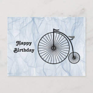 Antikes Hochrad-Geburtstag Postkarte