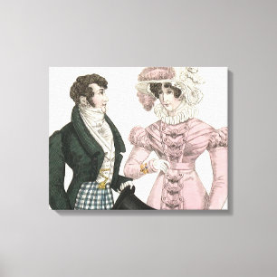 Antikes Hochzeitspaar 1823 Mann Frau Mode Leinwanddruck