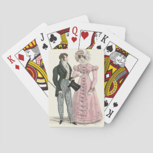 Antikes Hochzeitspaar 1823 Mann Frau Mode Spielkarten
