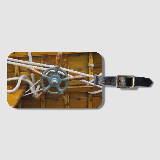 Antikes hölzernes Boot Gepäckanhänger (Vorderseite (Horizontal))