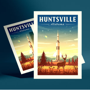 Antikes Huntsville Alabama Postkarte
