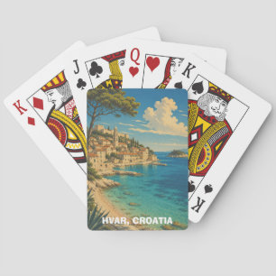 Antikes Hvar Kroatien Adria Küstenlandschaft Spielkarten