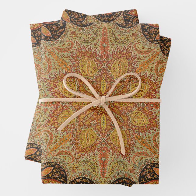 Antikes indisches Boteh Muster Geschenkpapier Set (Beispiel)