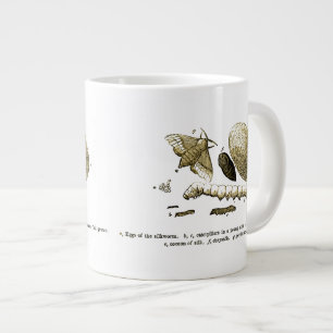 Antikes Insektenbild Seidenraupe Motte Jumbo-Tasse