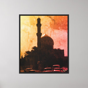 Antikes Irak Bagdad Moschee Taxis Leinwanddruck