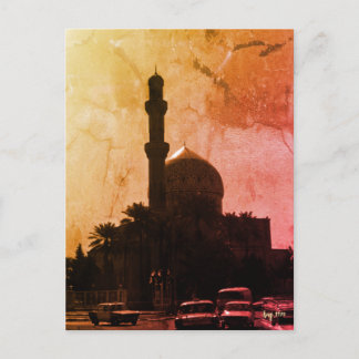 Antikes Irak Bagdad Moschee Taxis Postkarte