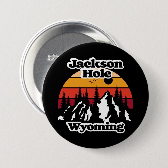 Antikes Jackson Hole Wyoming Button (Vorne & Hinten)