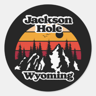 Antikes Jackson Hole Wyoming Runder Aufkleber