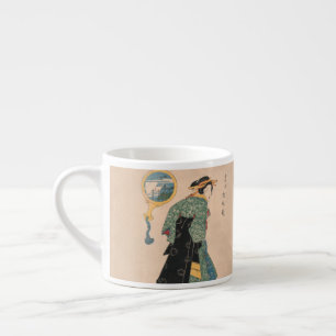 Antikes japanisches Kimono-Frauen-Ukiyo-e-Holzschn Espressotasse