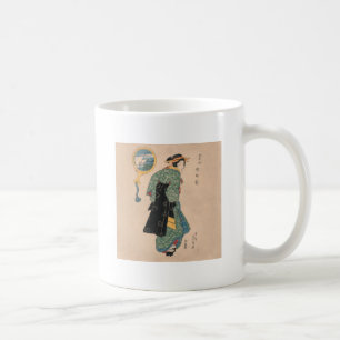 Antikes japanisches Kimono-Frauen-Ukiyo-e-Holzschn Kaffeetasse