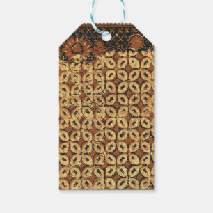 Antikes Kaffeebohnen-Geometrisches Batikmuster Geschenkanhänger