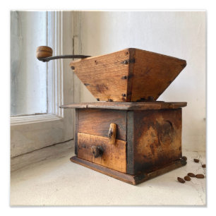 Antikes Kaffeemühlen-Küchenwandkunst-Druck Fotodruck