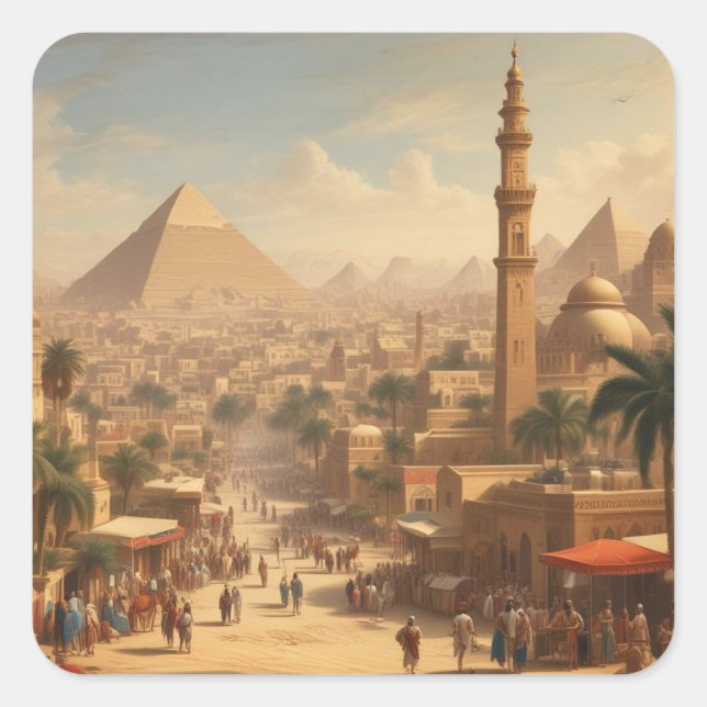 Antikes Kairo Ägypten Quadratischer Aufkleber (Vorderseite)
