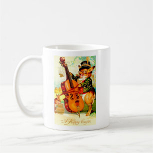 Antikes Kaninchen spielt mit Violine Ostergruß Kaffeetasse