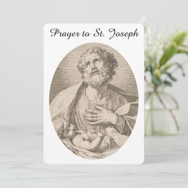 Antikes katholisches Gebet zur St. Joseph-Flachkar (Stehend Vorderseite)