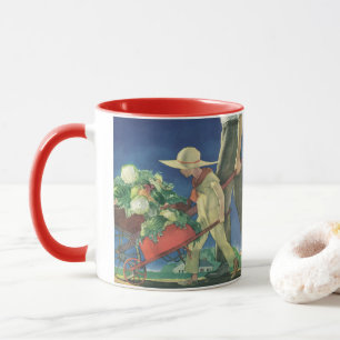 Antikes Kind, Biologischer Gartenbau; Victory Gard Tasse