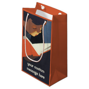 Antikes Kind liest ein Buch aus der Bibliothek Kleine Geschenktüte