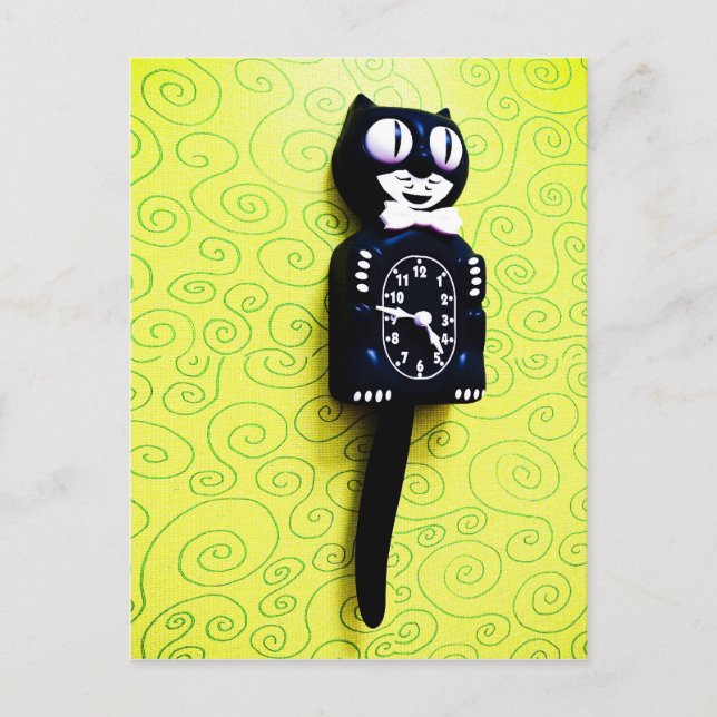 Antikes Kit Cat Clock Postkarte (Vorderseite)