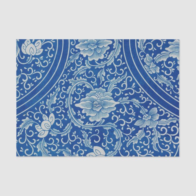 Antikes klassisches chinesisches Blumenmuster Coba Seidenpapier (Vorderseite)
