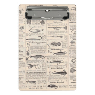Antikes Köderkatalog-Seite Vintage-Druck Mini Klemmbrett